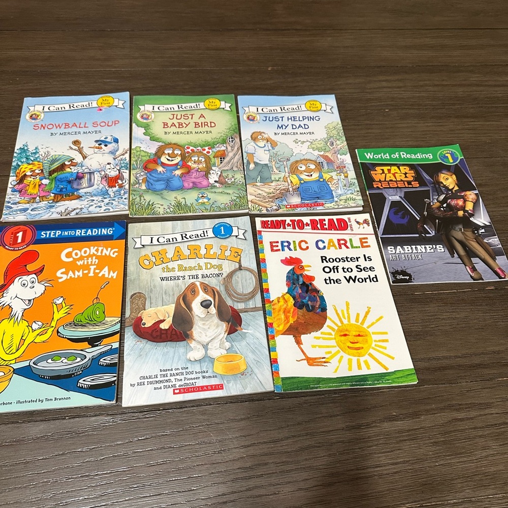 Assorted Kids Read-Aloud Paperback My First Readers Book Lot - Colorful Covers